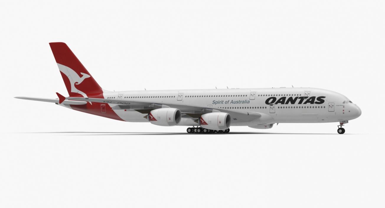 3D Airbus A380-1000 Qantas model